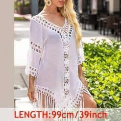 Kinky Cloth Tassel Cover Up Tunic Beach Dress