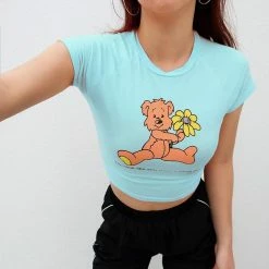 Kinky Cloth Top & Tees Teddy Bear Crop Top