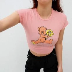 Kinky Cloth Top & Tees Teddy Bear Crop Top