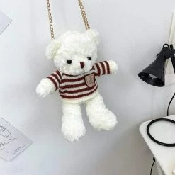 Kinky Cloth Pet Play Teddy Bear Toy Plush Chain Bag