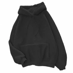 Kinky Cloth Thick Cashmere Hoodie Sweatshirt Top & Tees