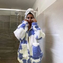 Kinky Cloth Thicken Plush Loose Coat Jacket Jackets & Outerwear