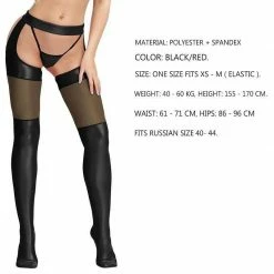 Kinky Cloth Garter Belts Thigh High Leather Garter Stockings