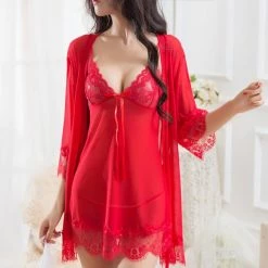 Kinky Cloth Three Piece Lace Nightdress Dresses