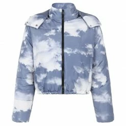 Kinky Cloth Tie Dye Cropped Parkas Jacket Crop Tops