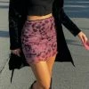 Kinky Cloth Tie Dye Double Layer Mesh Skirt Goth