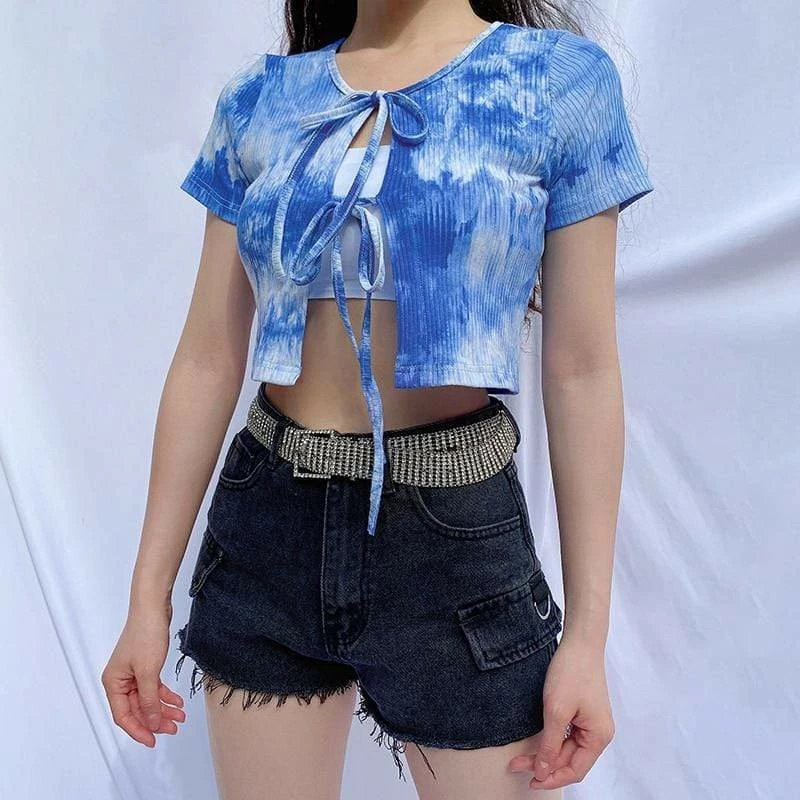 Kinky Cloth Tie Dye Crop Cardigan Top & Tees 3 Kinky Cloth Tie Dye Crop Cardigan Top & Tees
