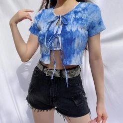 Kinky Cloth Tie Dye Crop Cardigan Top & Tees 9 Kinky Cloth Tie Dye Crop Cardigan Top & Tees