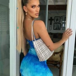 Kinky Cloth Tie-Dye Ruched Bodycon