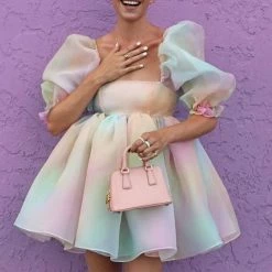 Kinky Cloth Tie Dye Tulle Mini Dress