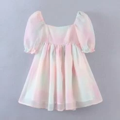 Kinky Cloth Tie Dye Tulle Mini Dress