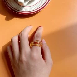 Kinky Cloth Transparent Twisted Resin Rings