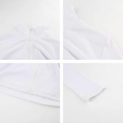 Kinky Cloth Turtleneck Zipper Long Sleeve Crop Top