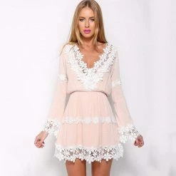 Kinky Cloth V-neck Lace Ruffle Dress Cosplay