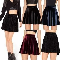Kinky Cloth Velvet Skater Skirt