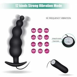 Kinky Cloth Vibrator Beads 12 Mode Prostate Massager Vibrating Plug Anal Beads