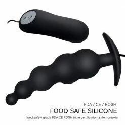 Kinky Cloth Vibrator Beads 12 Mode Prostate Massager Vibrating Plug Anal Beads