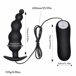 Kinky Cloth Vibrator Beads 12 Mode Prostate Massager Vibrating Plug Anal Beads