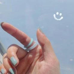 Kinky Cloth Jewelry Vintage Resin Beads Ring Set