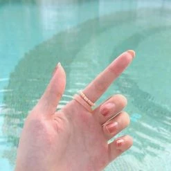 Kinky Cloth Jewelry Vintage Resin Beads Ring Set