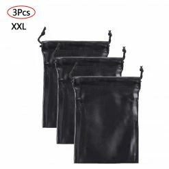 Kinky Cloth PU Leather Drawstring Storage Bag 3 Pcs Plus Size