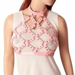 Kinky Cloth Weave Bondage Harness Top