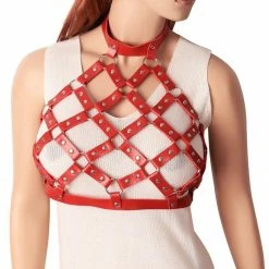 Kinky Cloth Weave Bondage Harness Top