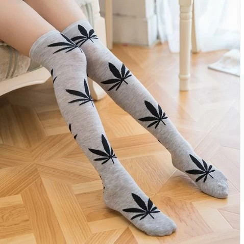 Kinky Cloth Weed Thigh High Socks Stoner 10 Kinky Cloth Weed Thigh High Socks Stoner