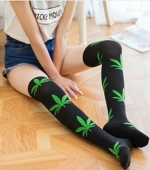 Kinky Cloth Weed Thigh High Socks Stoner 12 Kinky Cloth Weed Thigh High Socks Stoner