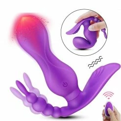 Kinky Cloth WGL Dildo Vibrator Clitoris Combo W/ Remote Control Clit Vibrators