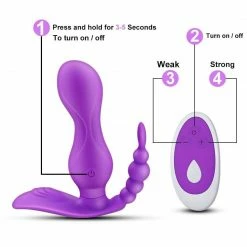 Kinky Cloth WGL Dildo Vibrator Clitoris Combo W/ Remote Control Clit Vibrators