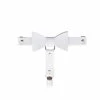 Kinky Cloth Goth White Bow Leather Single Clip Leg Garter Belt