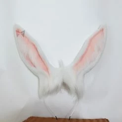 Kinky Cloth White Bunny Ears Hair Hoop