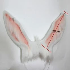 Kinky Cloth White Bunny Ears Hair Hoop