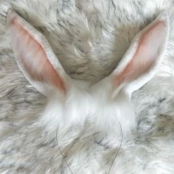 Kinky Cloth White Bunny Ears Hair Hoop