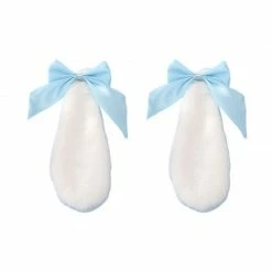 Kinky Cloth White Bunny Lop Ears Hairpin