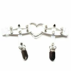 Kinky Cloth White Cat Ring Leg Ring Garter Belt Goth