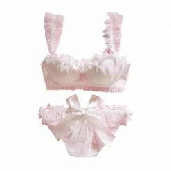 Kinky Cloth White Ruffle Bra & Panties Set