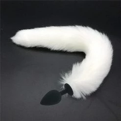 Kinky Cloth White Snow Fox Tail Plug 27 Kinky Cloth White Snow Fox Tail Plug