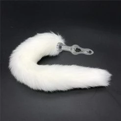 Kinky Cloth White Snow Fox Tail Plug 39 Kinky Cloth White Snow Fox Tail Plug