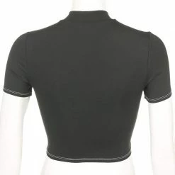 Kinky Cloth White Thread Short Sleeve Crop Top Top & Tees