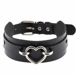 Kinky Cloth Wide Band Heart Collar Collars & Chokers 75 Kinky Cloth Wide Band Heart Collar Collars & Chokers