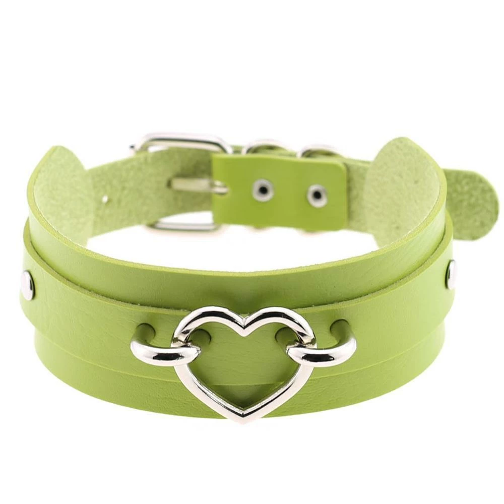 Kinky Cloth Wide Band Heart Collar Collars & Chokers 36 Kinky Cloth Wide Band Heart Collar Collars & Chokers