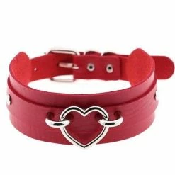 Kinky Cloth Wide Band Heart Collar Collars & Chokers 47 Kinky Cloth Wide Band Heart Collar Collars & Chokers