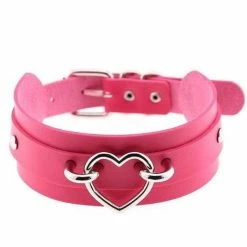 Kinky Cloth Wide Band Heart Collar Collars & Chokers 58 Kinky Cloth Wide Band Heart Collar Collars & Chokers