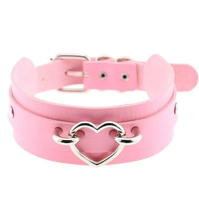 Kinky Cloth Wide Band Heart Collar Collars & Chokers 10 Kinky Cloth Wide Band Heart Collar Collars & Chokers