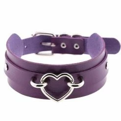 Kinky Cloth Wide Band Heart Collar Collars & Chokers 54 Kinky Cloth Wide Band Heart Collar Collars & Chokers