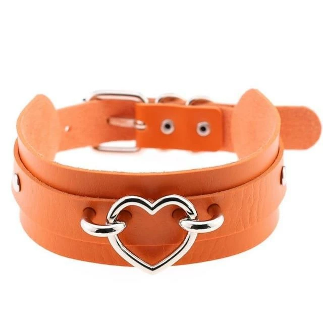 Kinky Cloth Wide Band Heart Collar Collars & Chokers 15 Kinky Cloth Wide Band Heart Collar Collars & Chokers