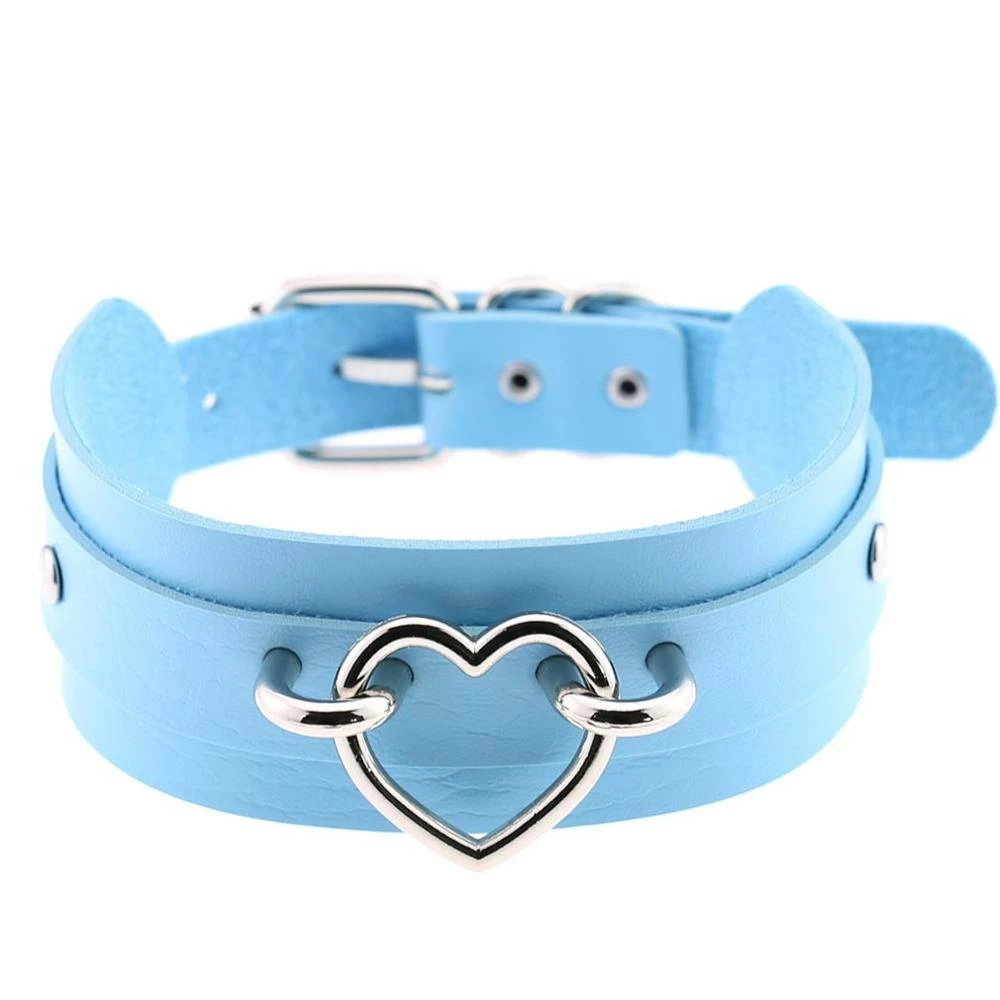 Kinky Cloth Wide Band Heart Collar Collars & Chokers 38 Kinky Cloth Wide Band Heart Collar Collars & Chokers