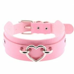 Kinky Cloth Wide Band Heart Collar Collars & Chokers 76 Kinky Cloth Wide Band Heart Collar Collars & Chokers